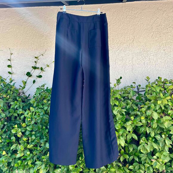 On & On Relaxed Fit Slit Pants Wide Leg Flares Navy Blue Womens Size 1 Small NWT - Picture 7 of 7